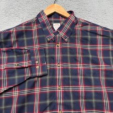Brooks Brothers Button Down Shirt Mens XL Blue Plaid Non Iron Supima Cotton