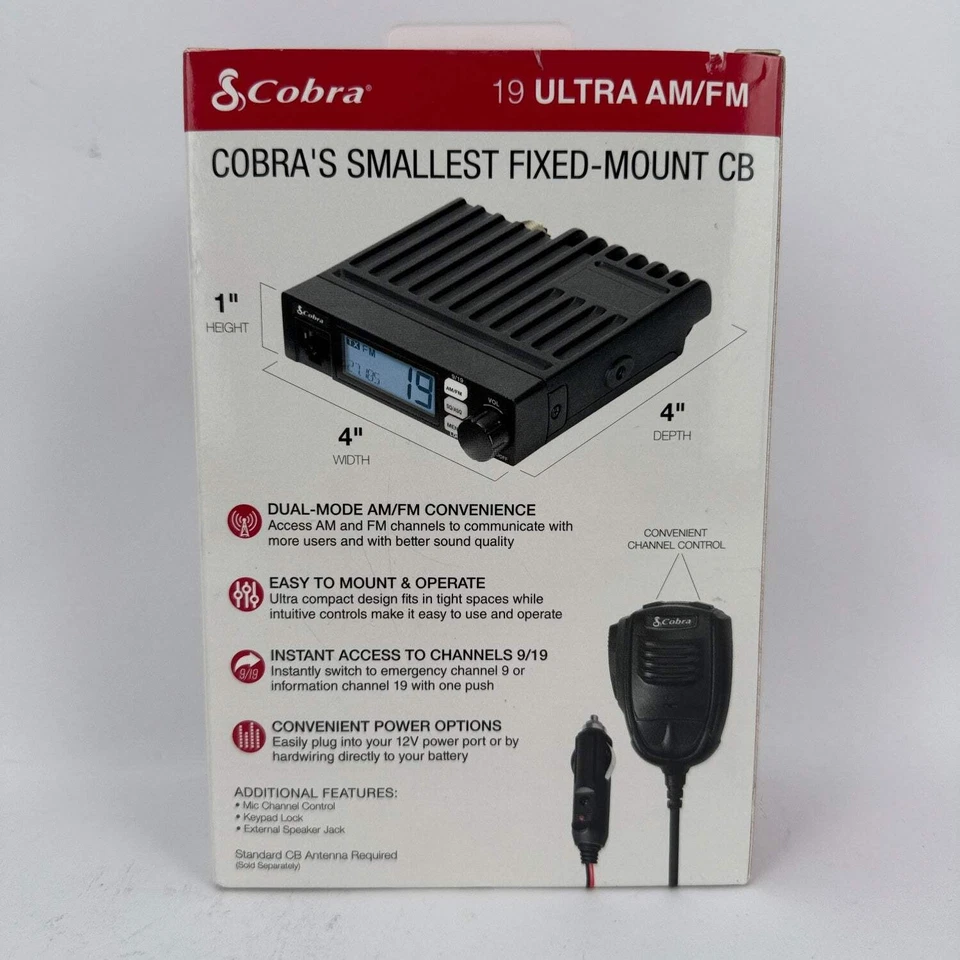 Nueva radio CB recreativa compacta Cobra 19 Ultra AM/FM Foto 3 de 4