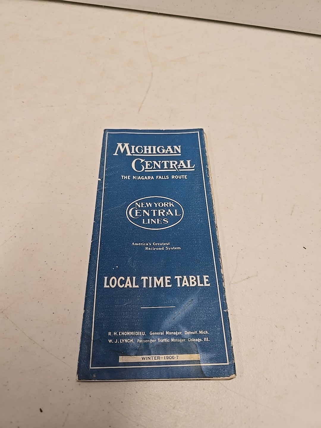Antique Winter 1906 MCRR Michigan Central Railroad Niagra Falls Route Time Table