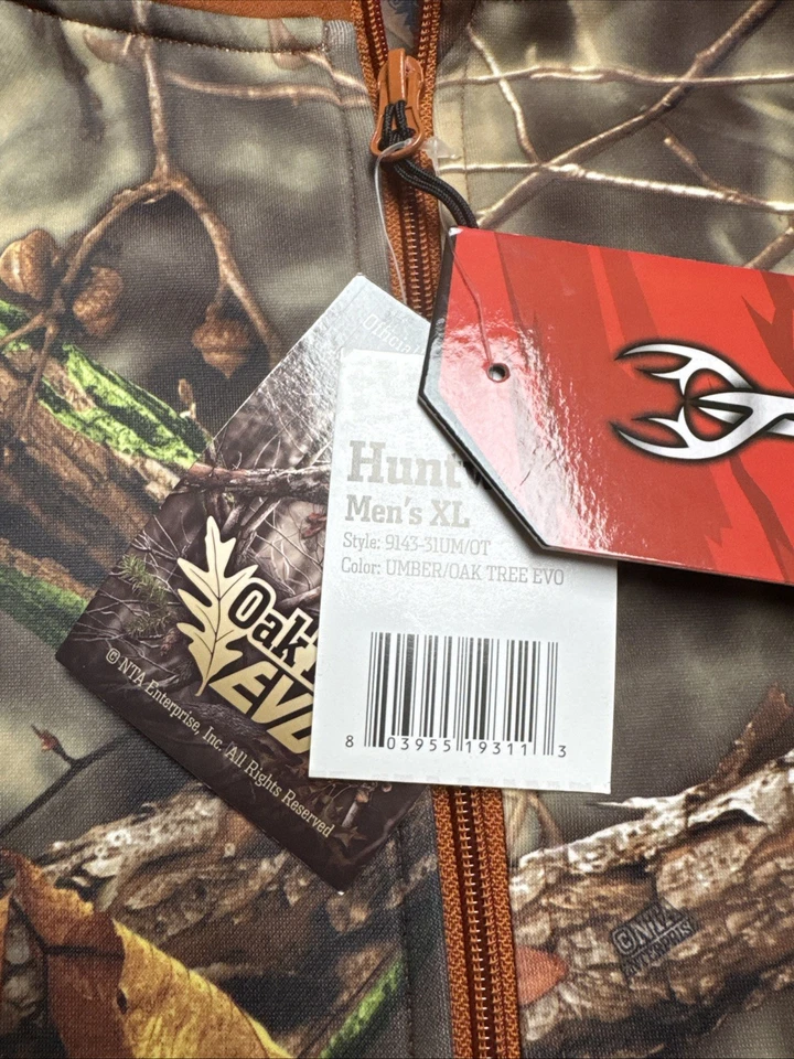 New Huntworth Fleece Camo Jacket 1/2 Zip Orange Camouflage Hunting Mens Sz XL - Image 4 of 4