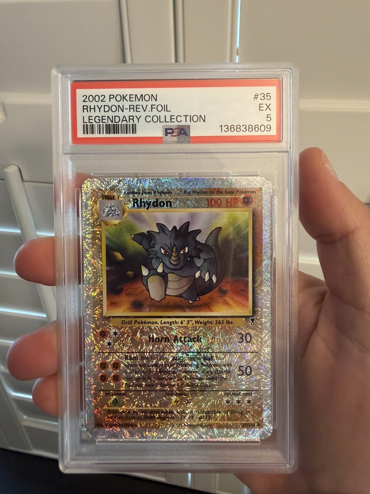 Rhydon Reverse Foil #35 2002 Pokemon Legendary Collection PSA 5