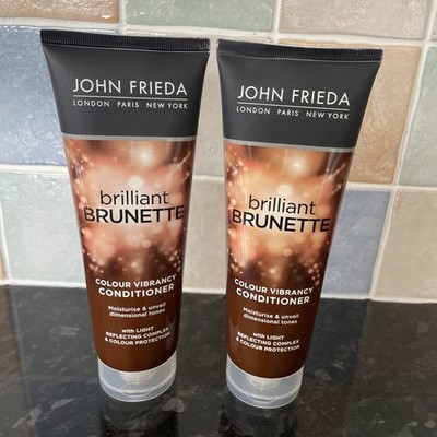 2 x John Frieda Brilliant Brunette Colour Vibrancy Conditioner 250ml Neu