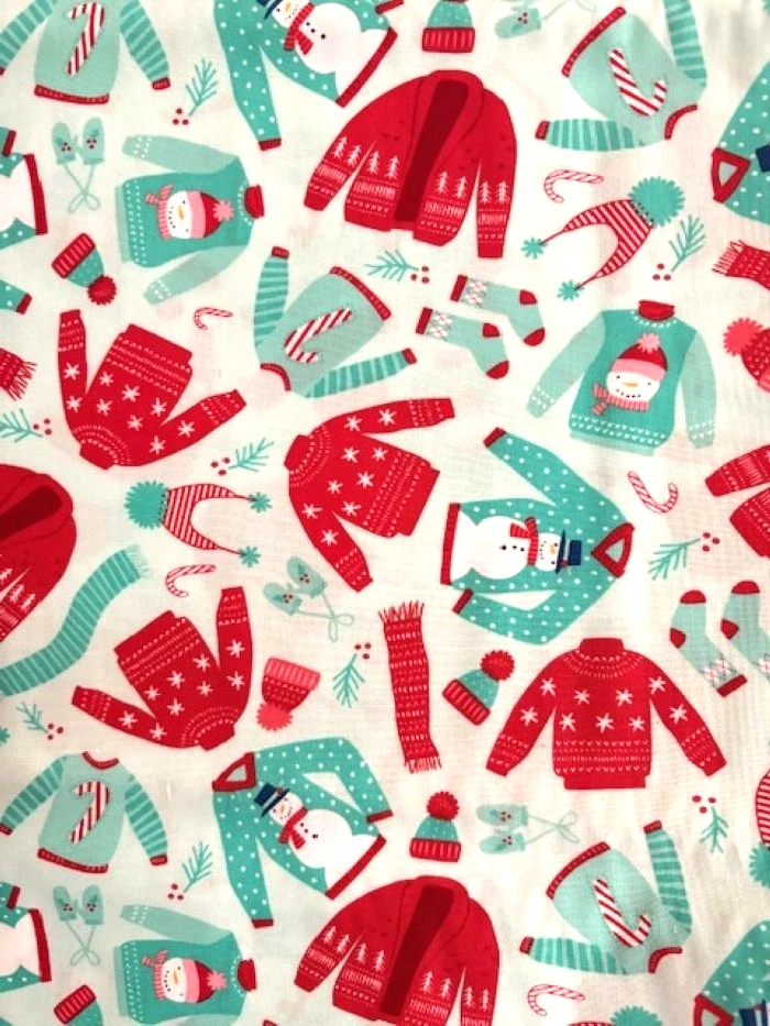 Baumwollstoff Weihnachten Pullover Winter Snow Day Moda ab 25 cm x 114 cm - Bild 2 von 3