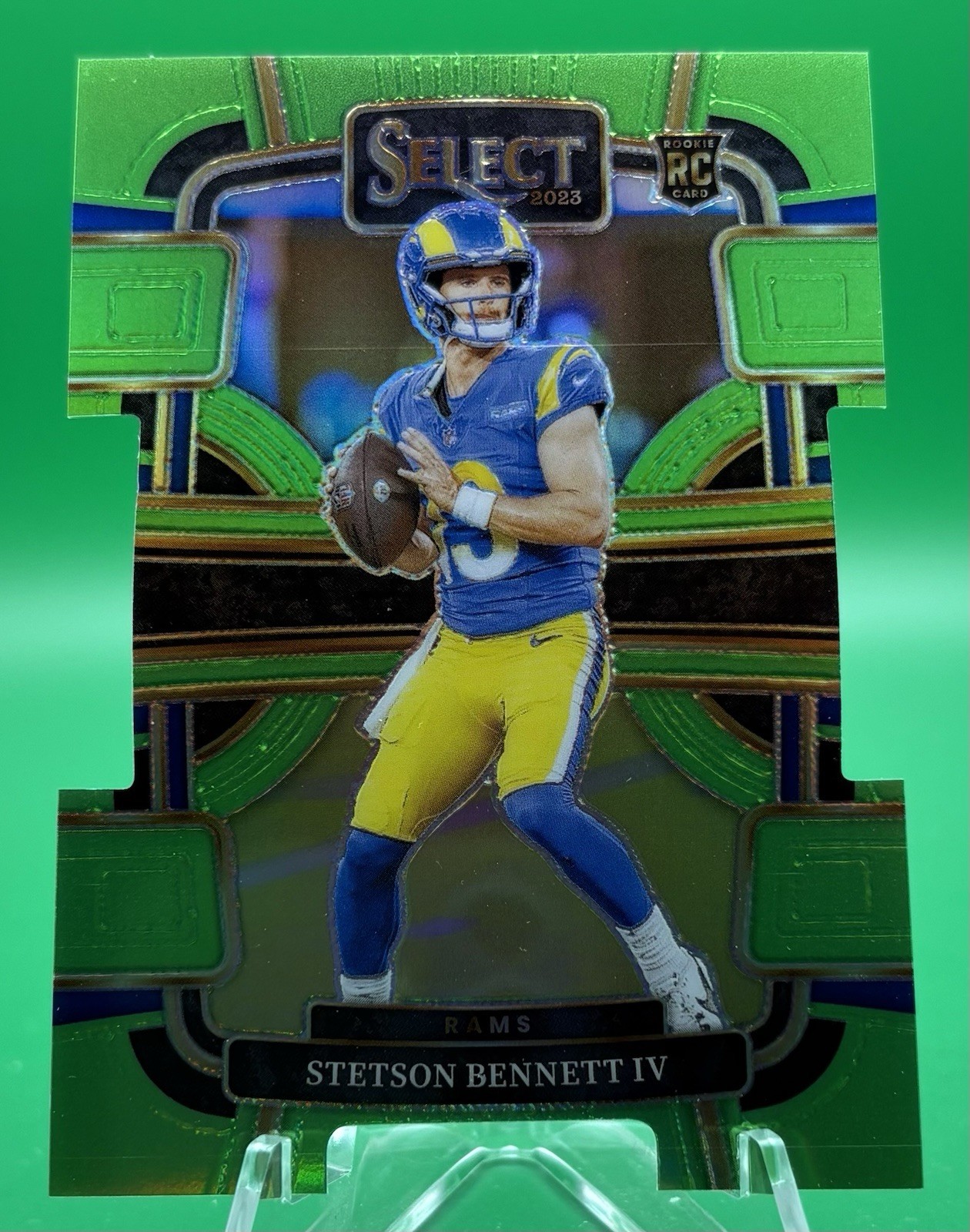 2023 Panini Select Concourse Stetson Bennett #55 Neon Green Prizm Die-Cut /599
