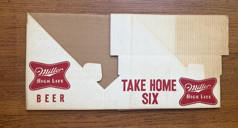 MILLER HIGH LIFE Beer Deadstock Cardboard Counter Display  21.5x10in (VTG, 1960)