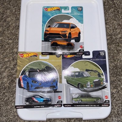 LOT OF 3 hotwheel Premium Auto Strasses Lamborghini Urus. Alpine. 72 Mercedes 
