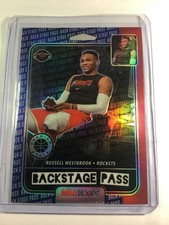 2019-20 Panini NBA Hoops Premium Backstage Pass Blue Prizm Russell Westbrook #5