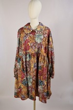 Kika Vargas X Target Mini Dress 1X Multicolor Anemone Floral Long Sleeve Boho
