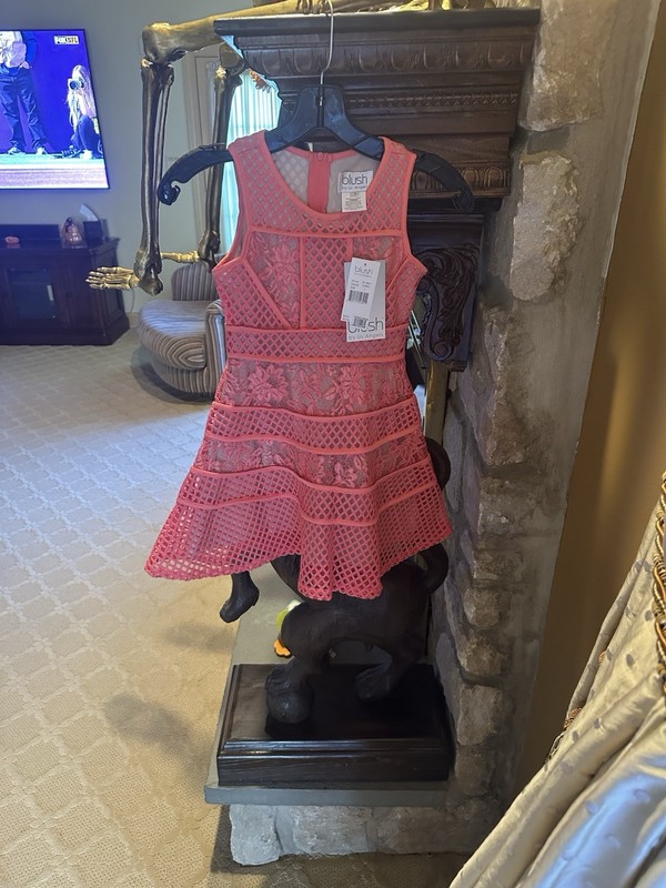 Brand New Kids Blush Dress Size 7 Coral Formal