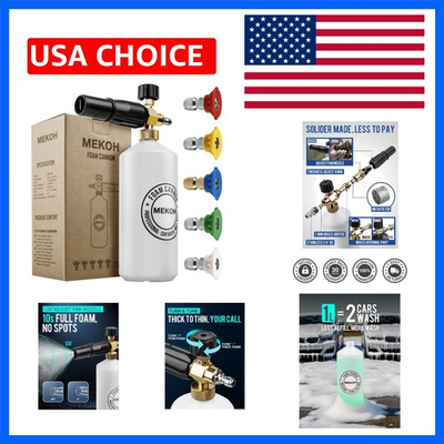 #ad Foam Cannon for Pressure Washer 4000psi Car Wash Foam Gun 1 Liter Foam Spra... $24.28