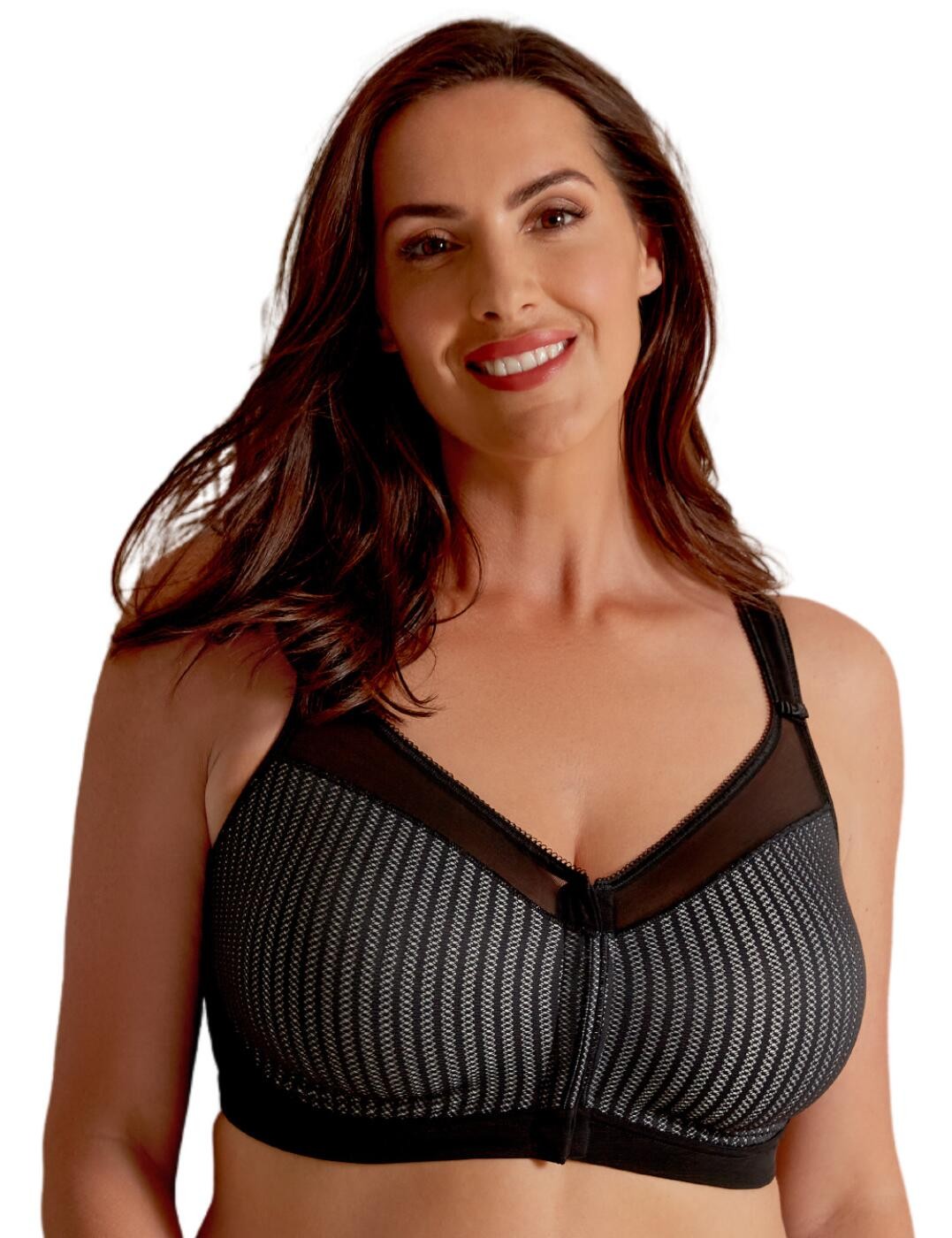 40E Berlei Beauty Stripe Front Fastening Bra Wireless Non Padded Essential B547