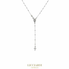 Collana unisex rosario oro bianco 18kt