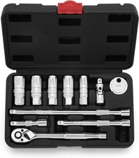 11pcs 38 Drive Socket Accessory Set Saemetric 6 Point Spark Plug Sockets