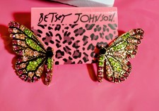 Betsey Johnson Multicolor Monarch Rhinestone Butterfly Stud Earrings