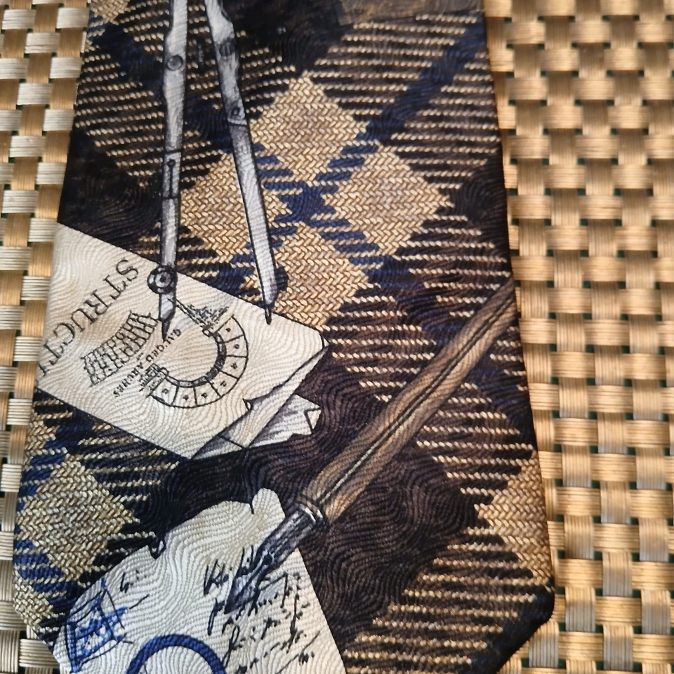 Corbata Structure Draftsman Architect 56X4 estampado beige/negro (0217) Foto 3 de 4