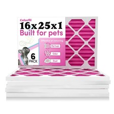 Colorfil 16x25x1 Air Filter (6-Pack) | Made in the USA | Color 16" x 25" x 1" 