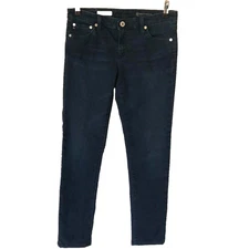 AG The Legging Skinny Jeans Women 28R 29x27 Blue Whiskers Dark Wash Mid USA