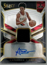 Anfernee Simons 2018-19 SELECT RC AUTO JERSEY PATCH #'D /199 RPA CELTICS 
