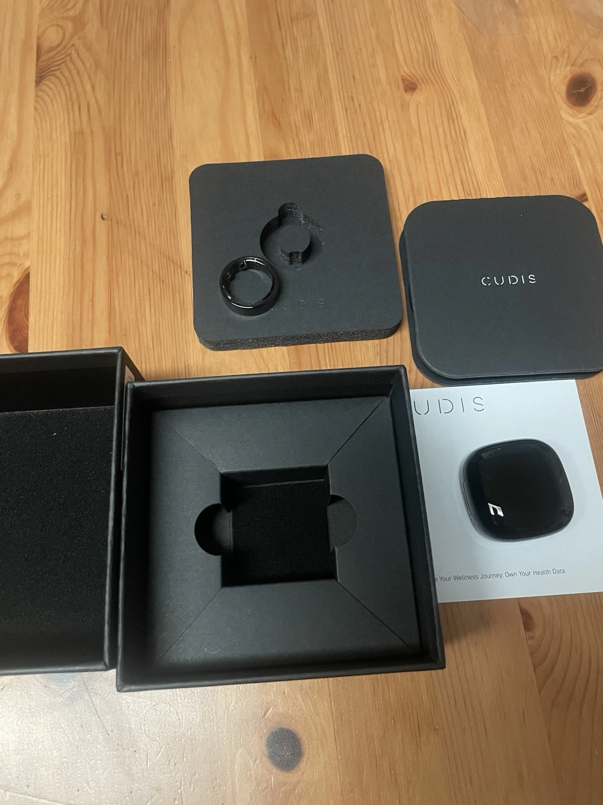NEW CUDIS 002 Smart Ring – Black -Size 8– AI Wellness Tracker, Titanium Body