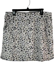 N’VO Sport  Womens Skort Skirt Cheetah Print 4 Pocket Poly Blend Golf Tennis XL