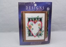 Designs for the Needle Hometown Cross Stitch Kit 5120 Heart and Flowers