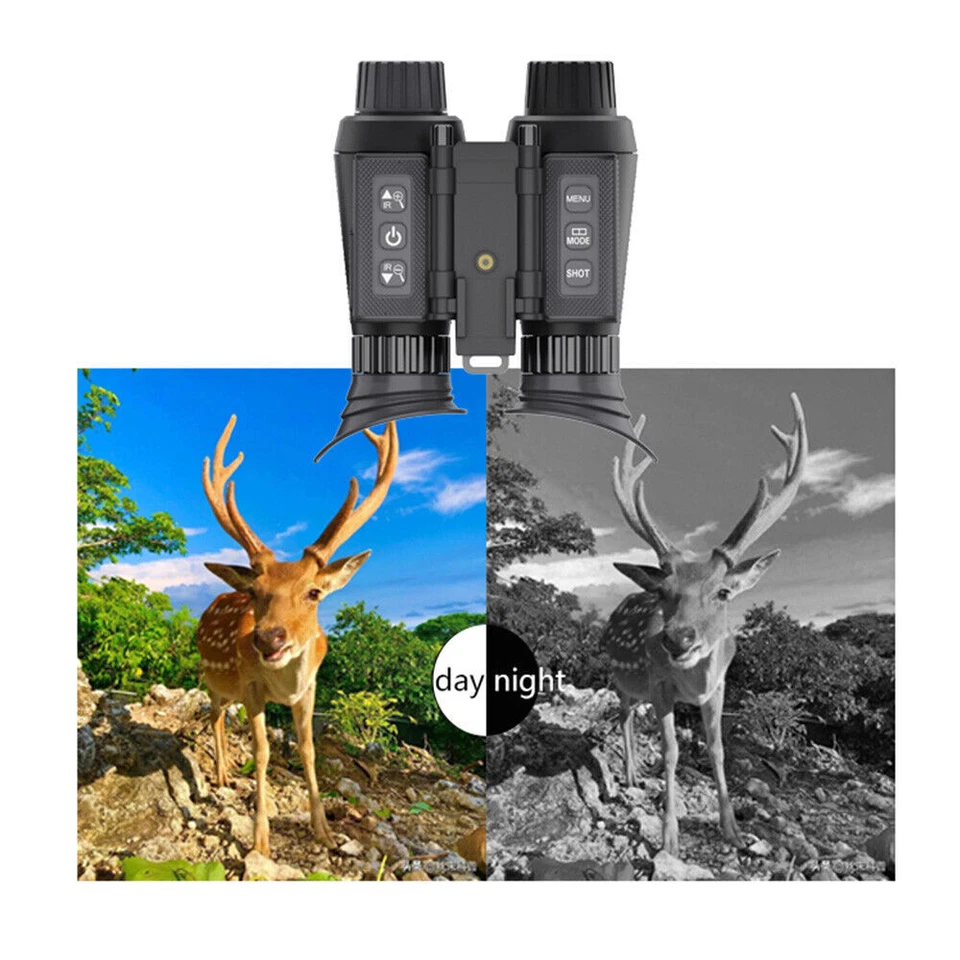 Binoculars 3D Infrared Night Vision Goggles 8X Digital Zoom Head Mounted Hunting - Image 3 of 4