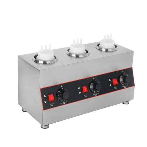 Commercial 3 Bottles Sauce Warmer Electric Cheese Chocolate Tempering Machine AU - Picture 6 of 12