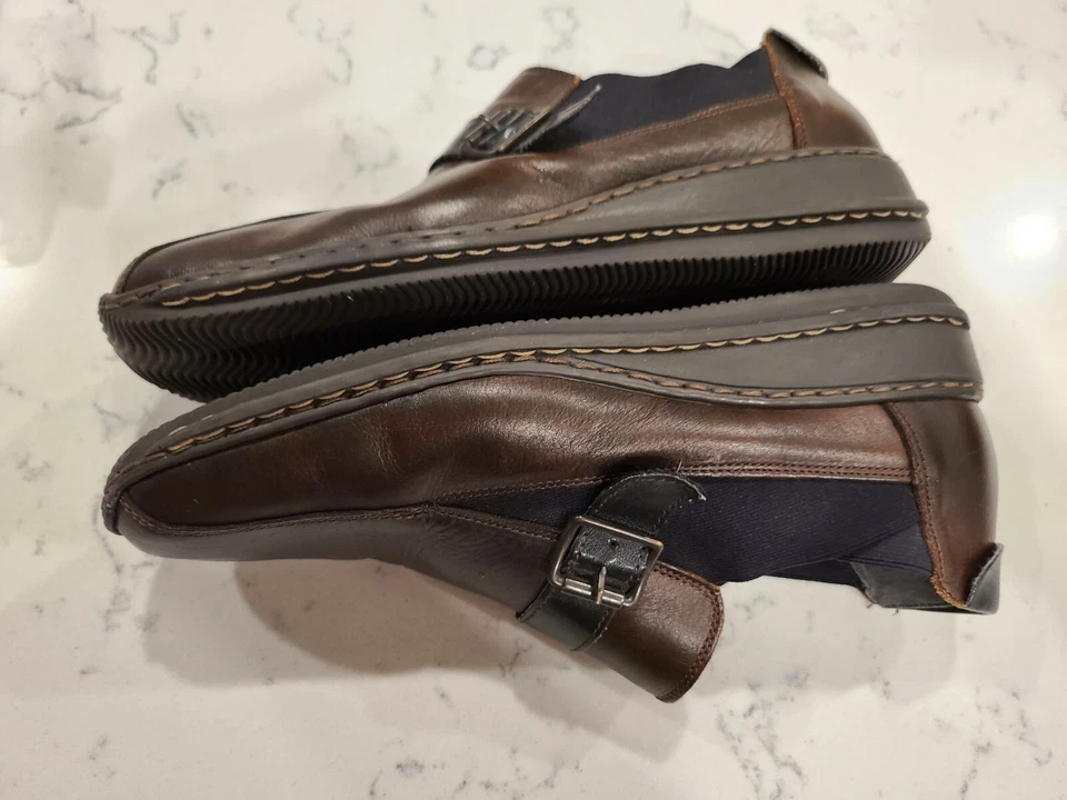 RIEKER Brown Black Leather Anti Stress Shoes EU 39 US 8-8.5 - Image 4 of 4