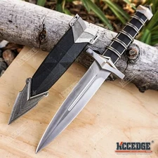 11" BLACK MEDIEVAL ASSASSIN DAGGER Metal Blade Letter Opener, Decoration Costume