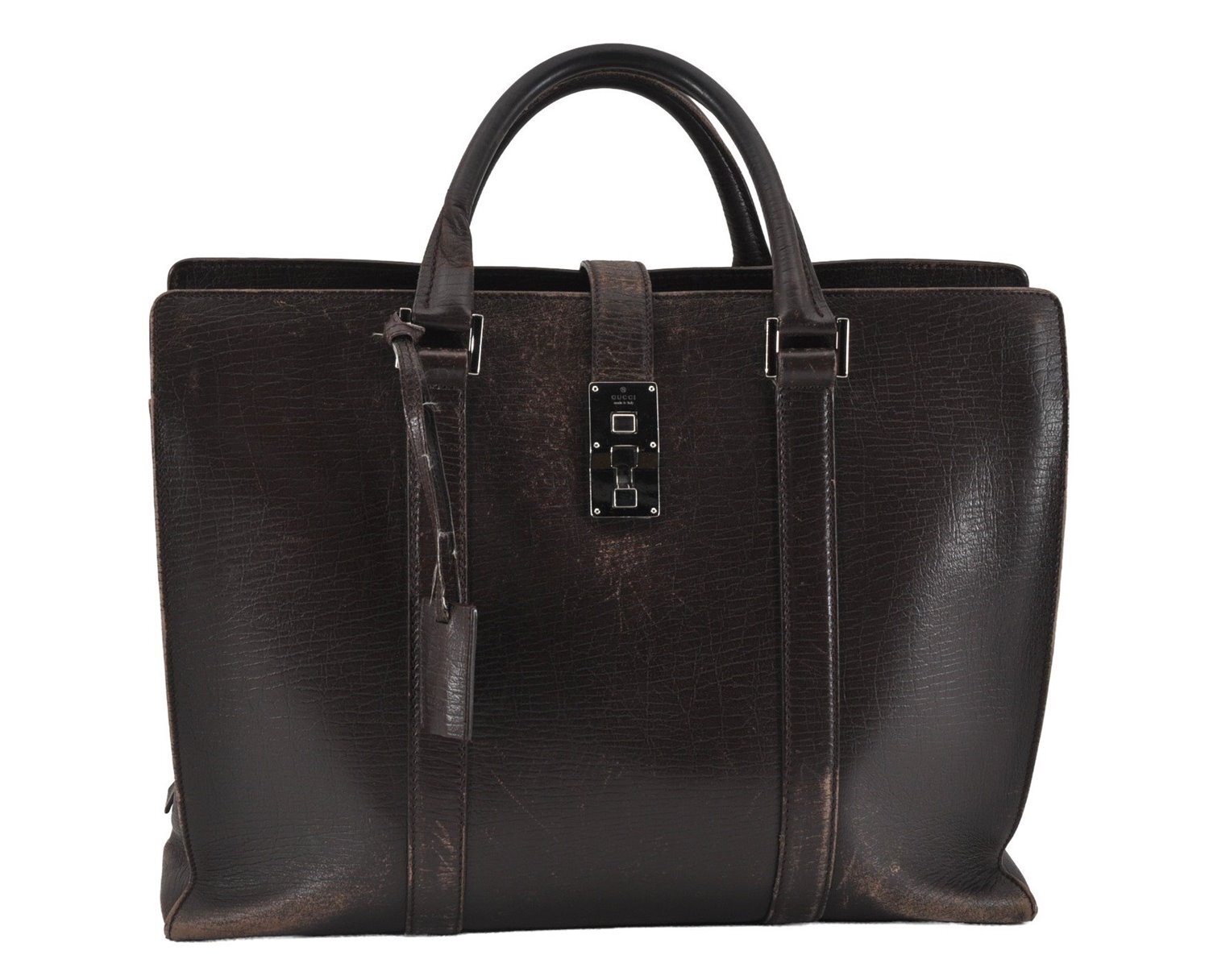 Authentic GUCCI Vintage Briefcase Business Bag Leathe… Gem