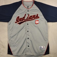 VTG CLEVELAND INDIANS JERSEY DYNASTY MEN'S L 42-44 CLASSIC LETTERS EMBROIDERED