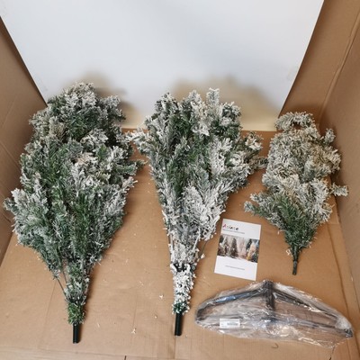 Asinse Fichte beflockter Weihnachtsbaum 6 Fuß mit weißem schwerem Schnee & Metallständer