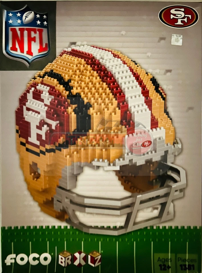 FOREVER COLLECTIBLES San Francisco 49ers FOCO NFL BRXLZ Team Helmet 3-D Construction Block Set!