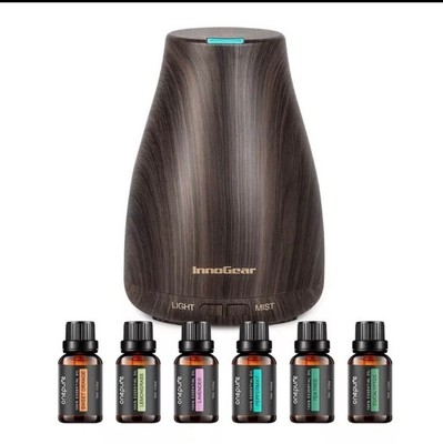 InnoGear Essential Oil Diffuser & Oils, Upgraded Diffusers Dark Model AD291D