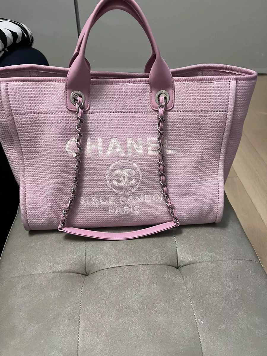 CHANEL Mixed Fibers Small Deauville Tote Pink 1236080