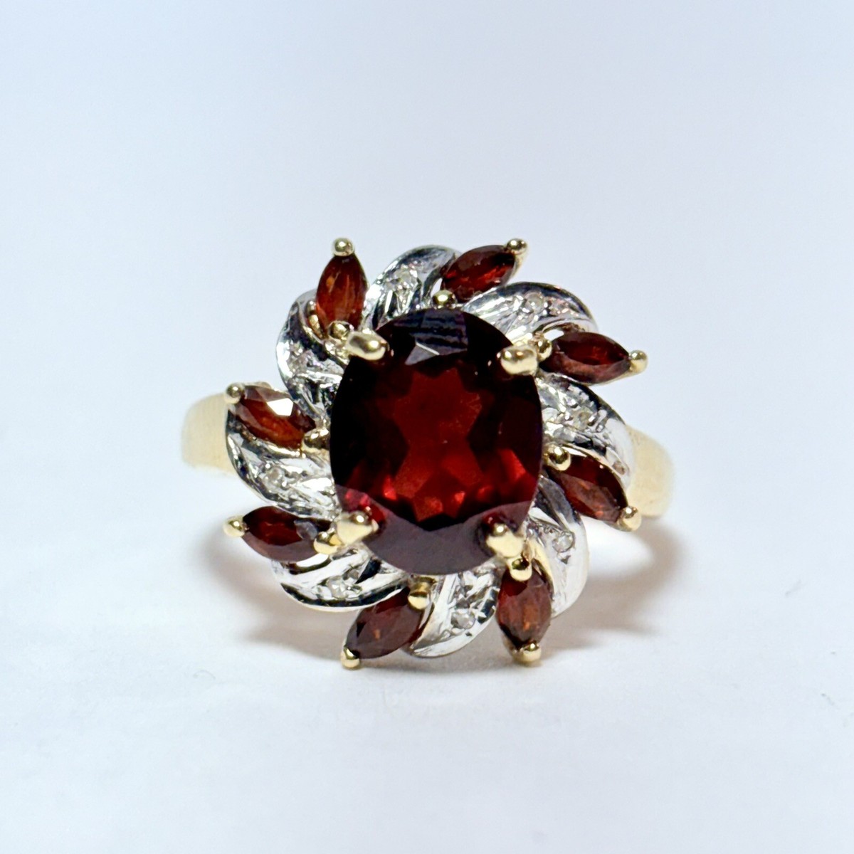 Garnet Ring H Samuel H Samuel Ruby Ring 18ct Yellow Gold Diamond