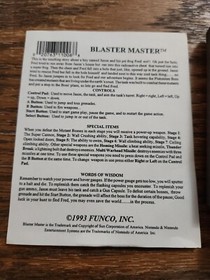 Blaster Master (Nintendo NES 1988) VERY NICE / NO STICKER / NICE FOR COLLECTOR