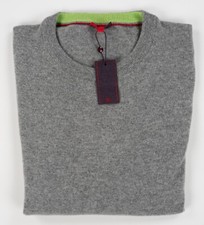 ISAIA Heather Gray Crewneck Sweater Cashmere Lightweight Slim Fit Pullover M