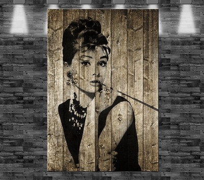 XL Audrey Hepburn auf Leinwand 90x60cm Loft Design Star Person