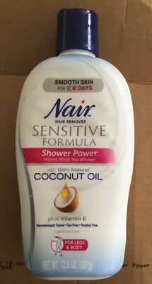 Nair Sensitive Formula Shower Power Hair Remover Coconut Oil & Vitamin E 12.6