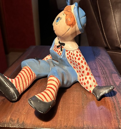 Rare Raggedy Andy Unique Hand Painted Ceramic Statue Vintage - Picture 2 of 12