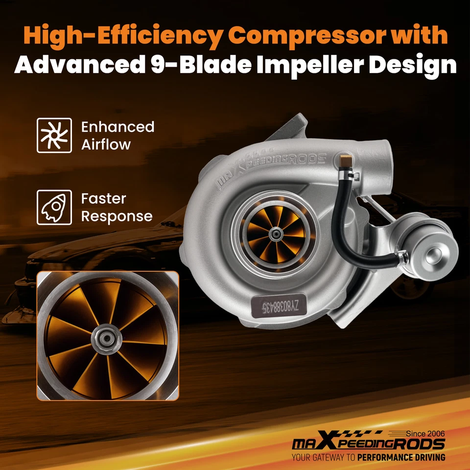 T04E T3 钢坯涡轮增压器 压缩机 V 波段 内部 Wastegate 420+HP — 第 4/4 张图片