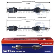 SurTrack Pair Set of 2 Front CV Axle Shafts For Subaru Brat DL GL Standard H4