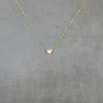 Tiny Heart GOLD Plated Necklace Stylish Simple Charm Pendant Love Peace Gift Box