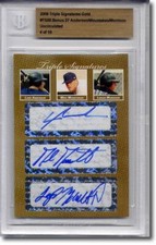 Lars Anderson * MIKE MOUSTAKAS * Logan Morrison * Rookie Autograph BGS Auto #/10