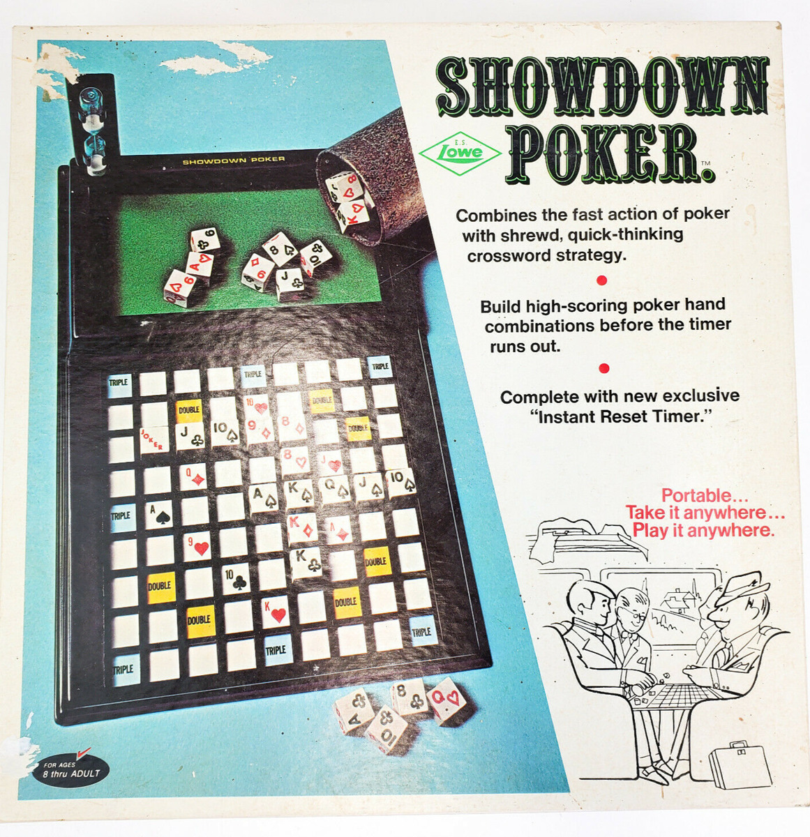 Vintage - Showdown Poker 1971 Dice Board Game - E.S. Lowe Company Inc.