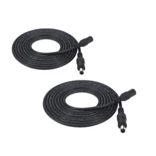 2pcs/pack 3m/9.84ft Black 5.5mm X 2.5mm Dc Plug Extension Cable Dc Extension Cab