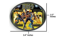 KISS Music Group 1978 Pinball Backglass Belt Buckle Pewter Metal Limited Edition