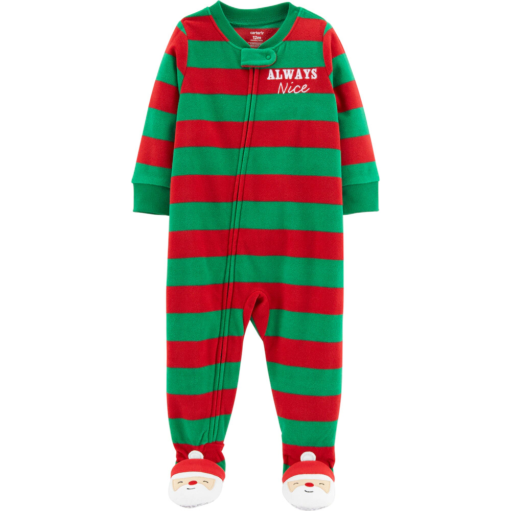 CARTER'S Toddler Boy 4T Xmas 'Always Nice' Footed Pajama Sleeper NWT