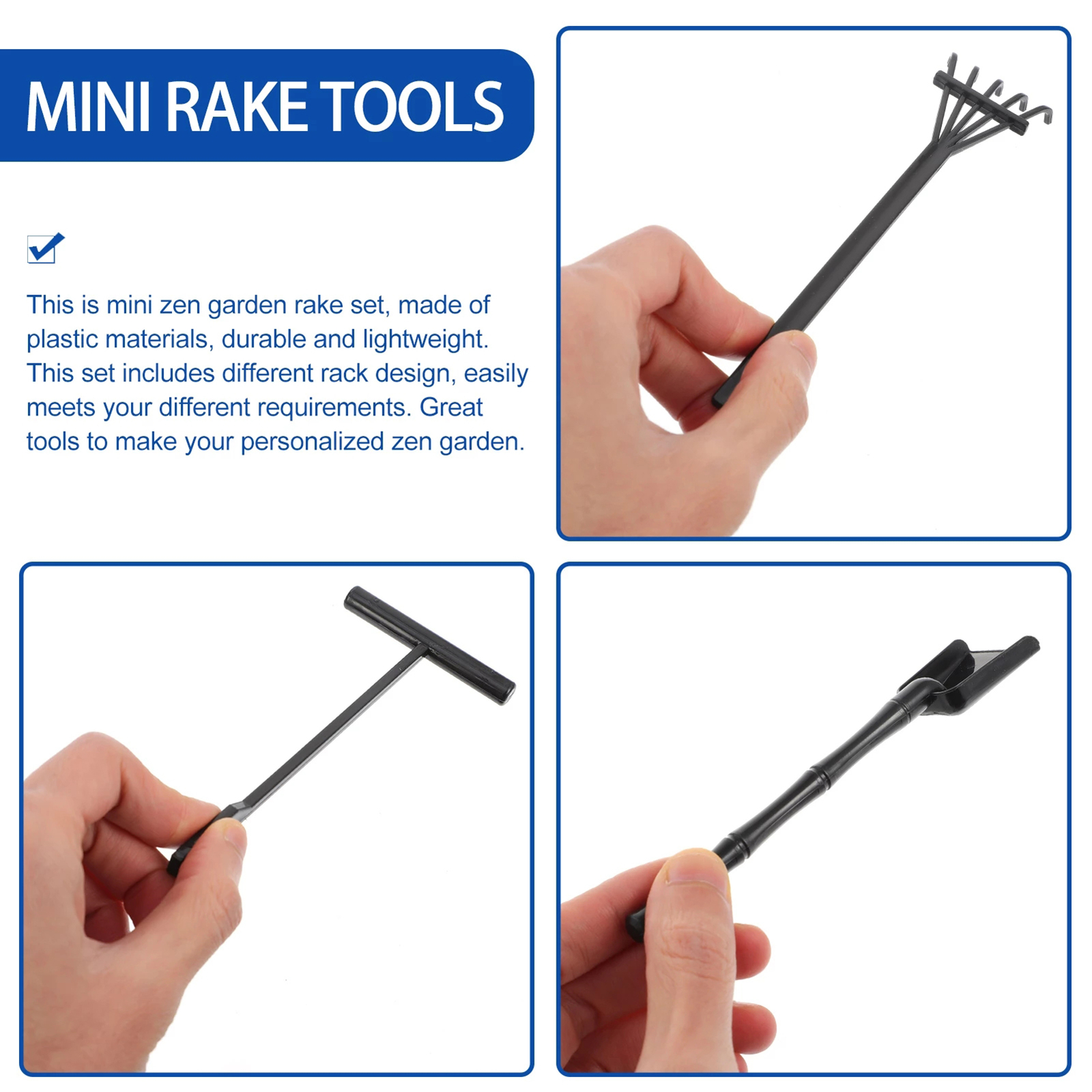 6pcs Sandbox Tool Lightweight Diy Mini Zen Garden Sand Table Rake Kit